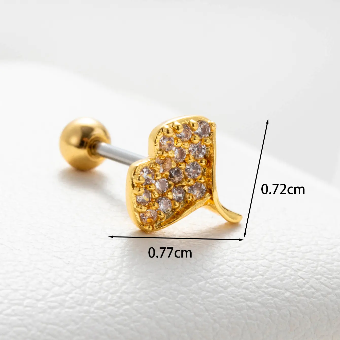 1 Piece Simple Series Classic Plant Copper  18K Gold Plated Zircon Women's Stud Earrings h5 